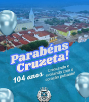 A Câmara Municipal de Cruzeta tem a honra de parabenizar nossa querida cidade pelos 104 anos de fundação.