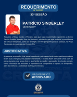 CONFIRA O REQUERIMENTO APROVADO DO VEREADOR PATRÍCIO SINDERLEY, NA 33° SESSÃO ORDINÁRIA.