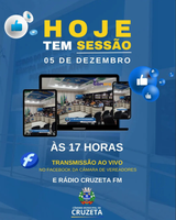 Hoje a partir das 17h tem Sessão Ordinária