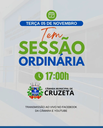 Hoje as 17:00h haverá mais uma Sessão Ordinária no Plenário Pedro Vital da Câmara Municipal de Cruzeta