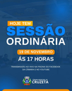 Hoje às 17h haverá Sessão Ordinária no Plenário Pedro Vital da Câmara Municipal de Cruzeta