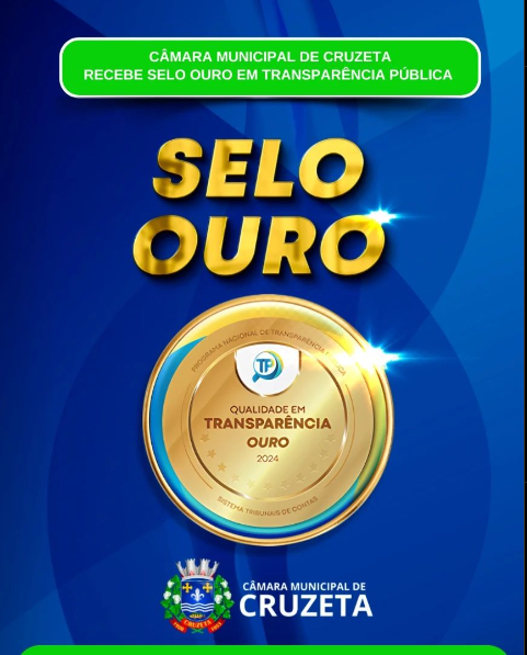 Parabéns à Câmara Municipal de Cruzeta por essa conquista exemplar ao receber o Selo Ouro em Transparência Pública