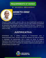 Requerimento Nº 003/2024 - Vereador Bebeto Diniz